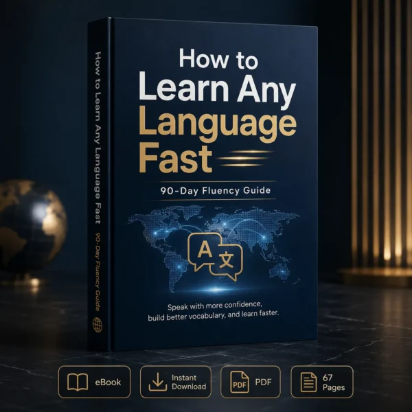 Learn Any Language Fast 90-Day Fluency Accelerator Guide digital PDF cover